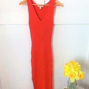 Michaels kors, coral, fitted dress